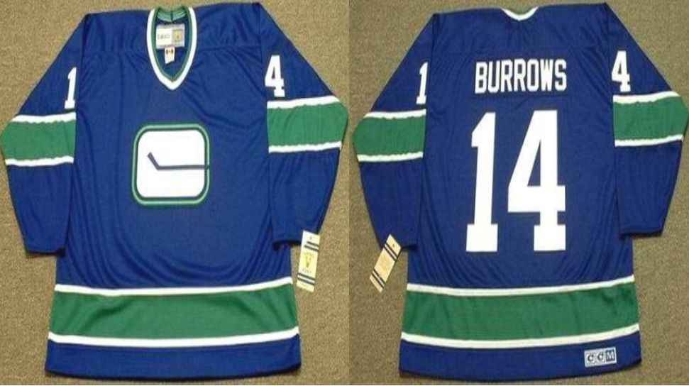 2019 Men Vancouver Canucks 14 Burrows Blue CCM NHL jerseys